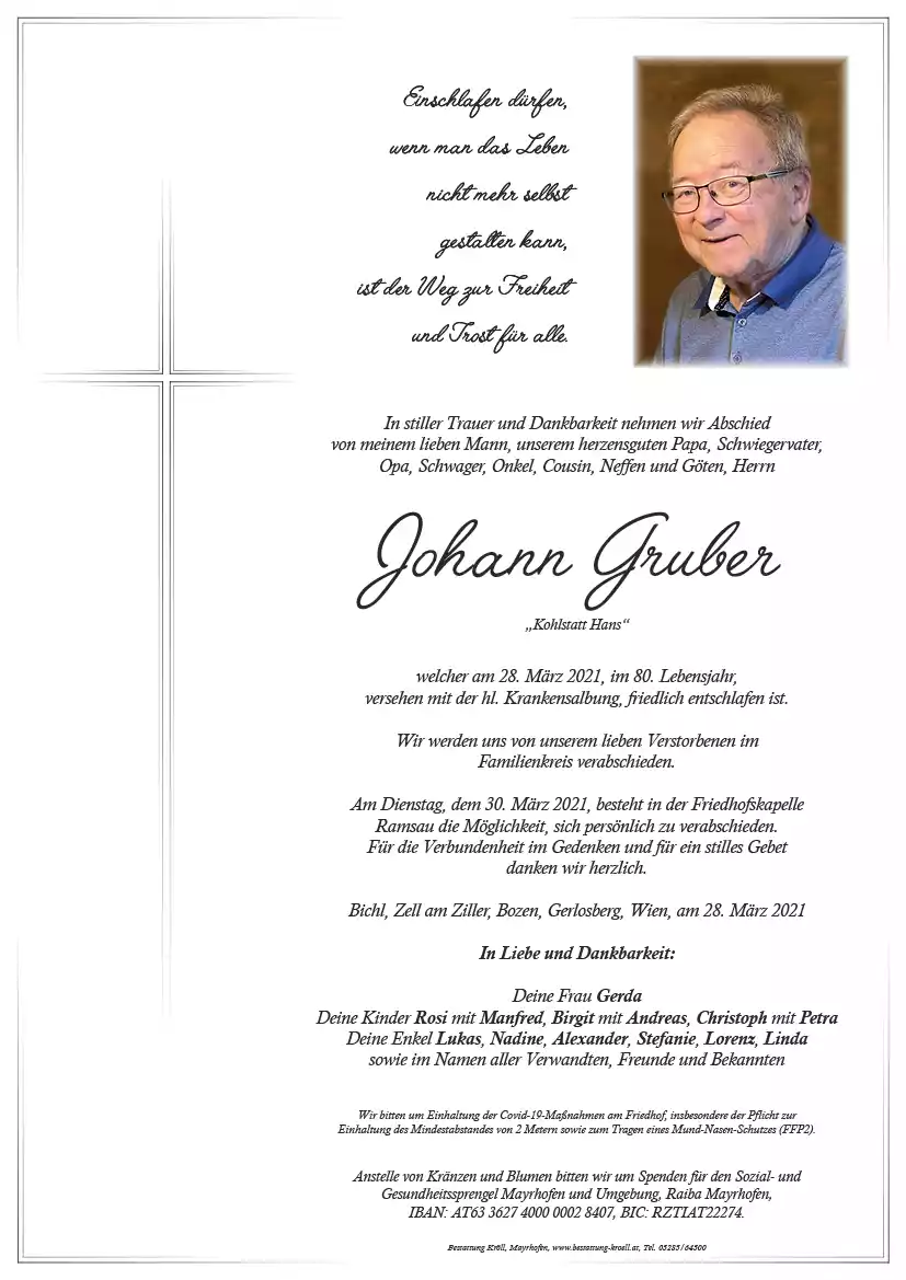 Parte von Johann Gruber